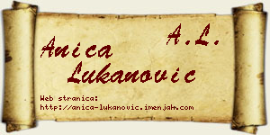 Anica Lukanović vizit kartica